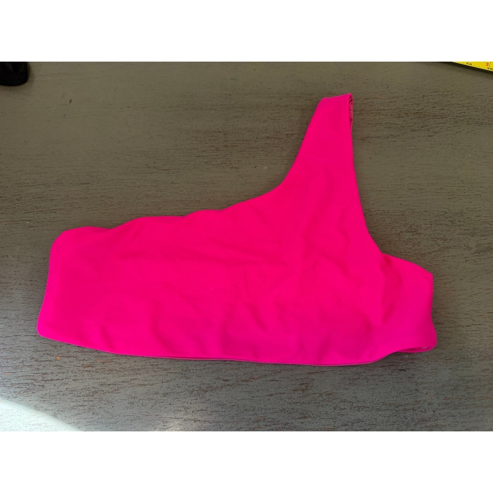 Beach Riot Pink One Shoulder Bikini Top Size Medium Asymmetrical Swimwear